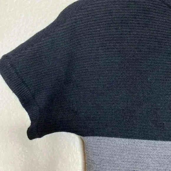 GNW Black, Grey, and Tan Colorblock Ribbed Short Sleeve Sweater Size Small - Picture 4 of 7